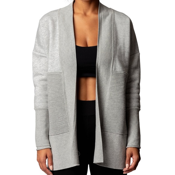 Fundamental Performance Flipside Fleece Cardi Heather Grey Cardigan - Picture 3 of 8